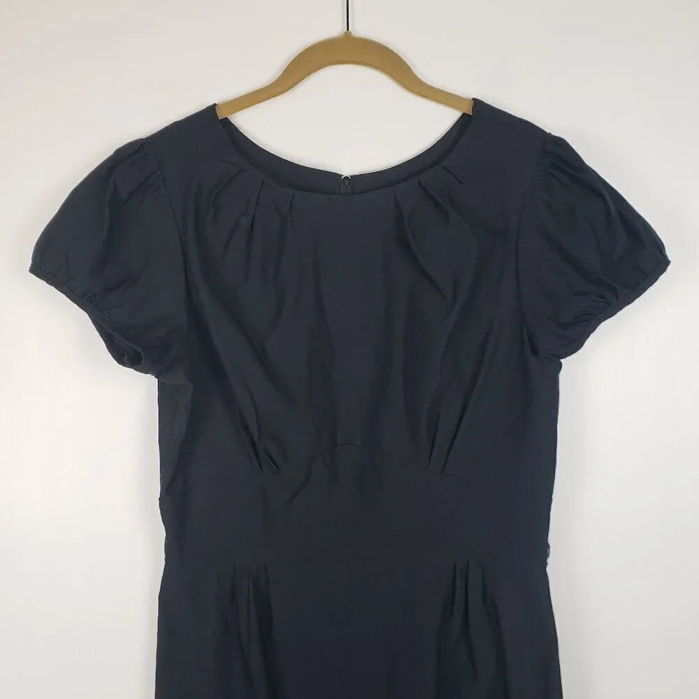 Stop Staring Ashley Dress Black Retro Short Sleeve Midi Wiggle Pencil Size 14